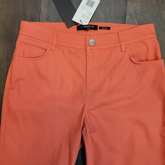NWT Lafayette148 New York Mercer Jeans in Peach Rose  Size 4​​​​​​​​​​ - Picture 5 of 10